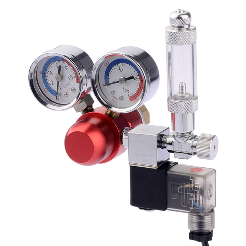 ST-04 Akvarijný regulátor CO2 s dvojitým tlakomerom a počítadlom jednej bubliny